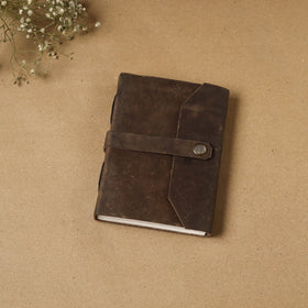 Brown - leather cover handmade paper notebook 11