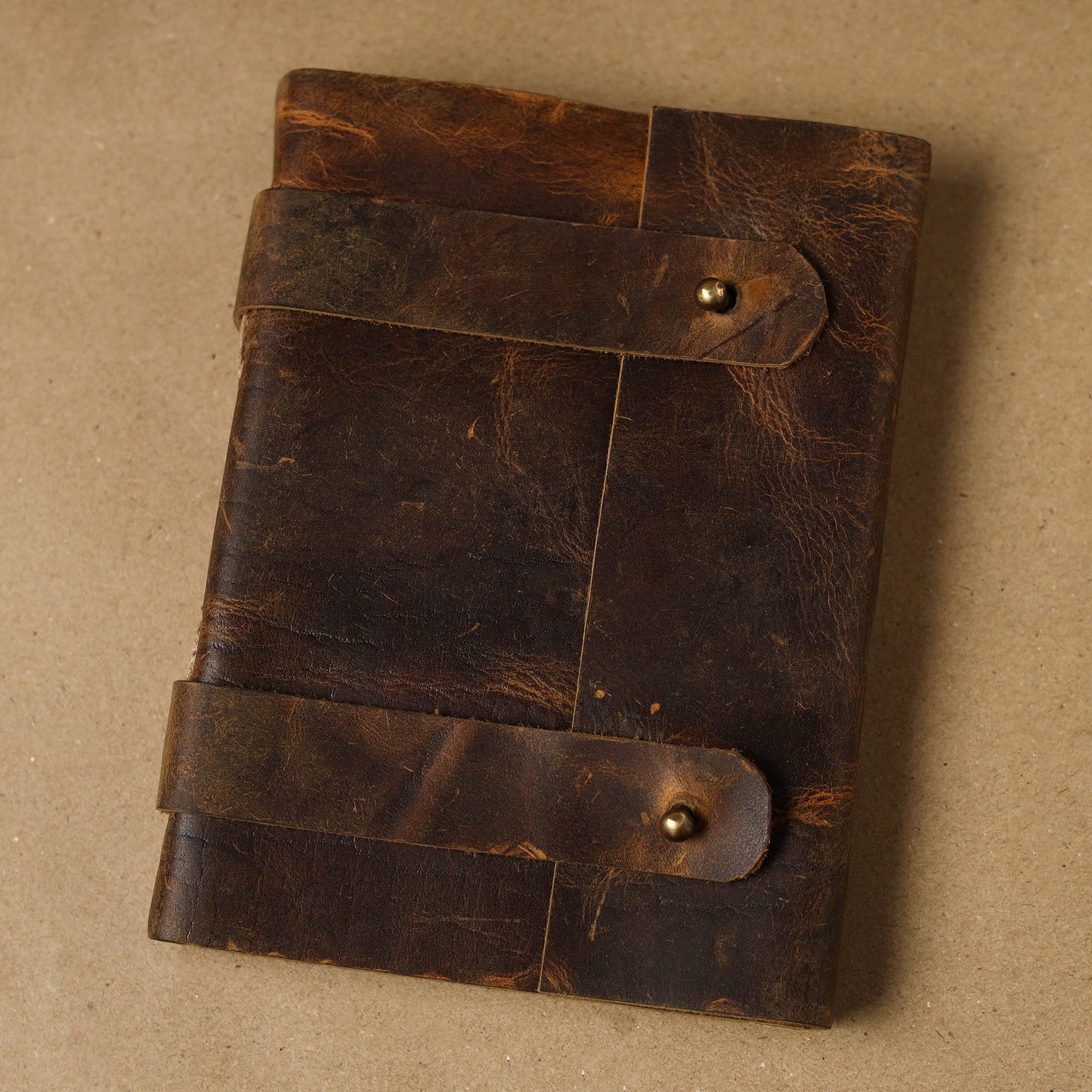 Brown - leather cover handmade paper notebook 18