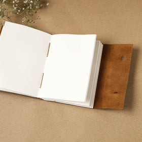 Brown - leather cover handmade paper notebook 18