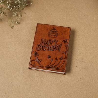 Brown - leather cover handmade paper notebook 19