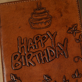 Brown - leather cover handmade paper notebook 19