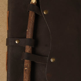 Brown - leather cover handmade paper notebook 23