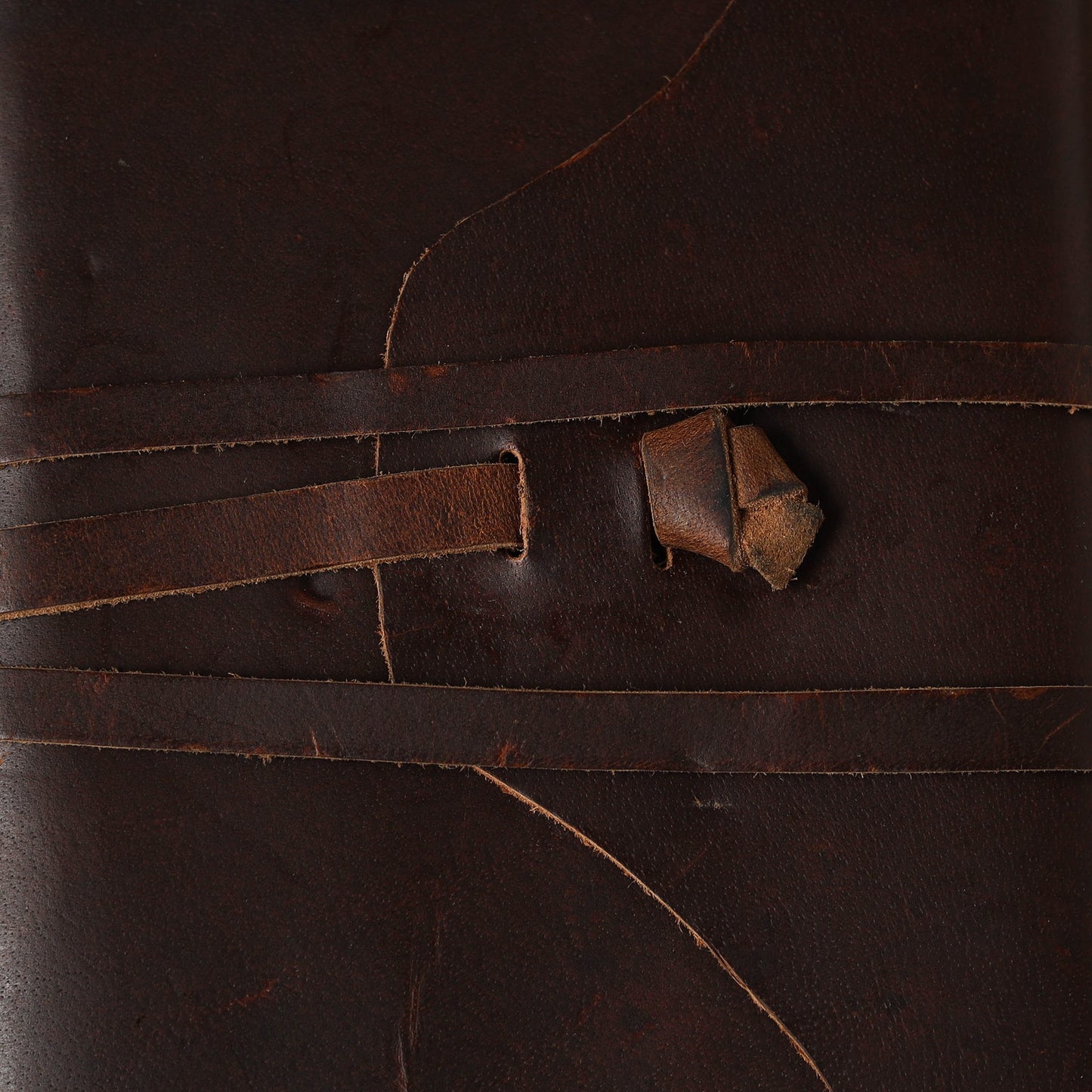 Brown - leather cover handmade paper notebook 24