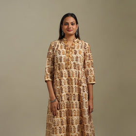 A-line cotton hand batik kurta for women 01 - handcrafted