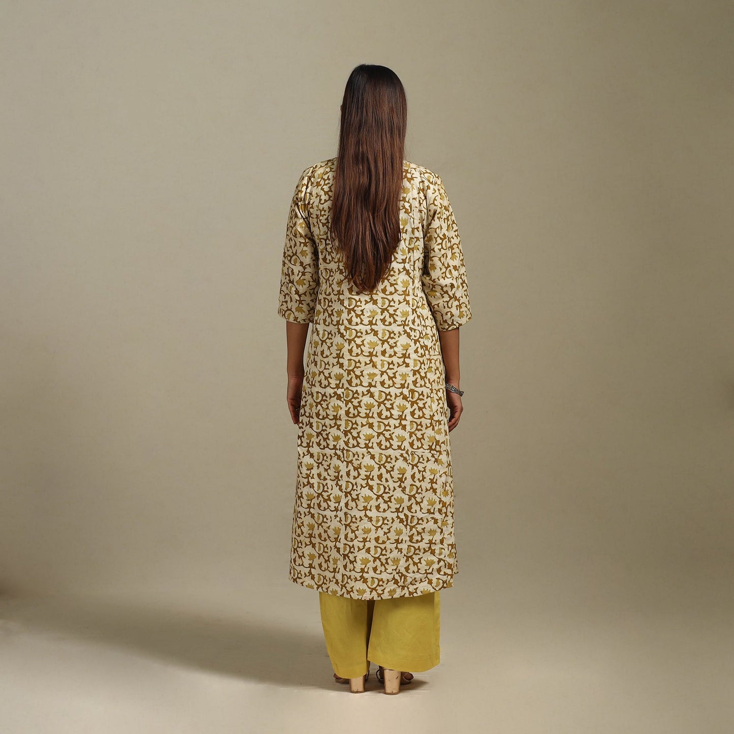 A-line cotton hand batik kurta for women 05 - handcrafted