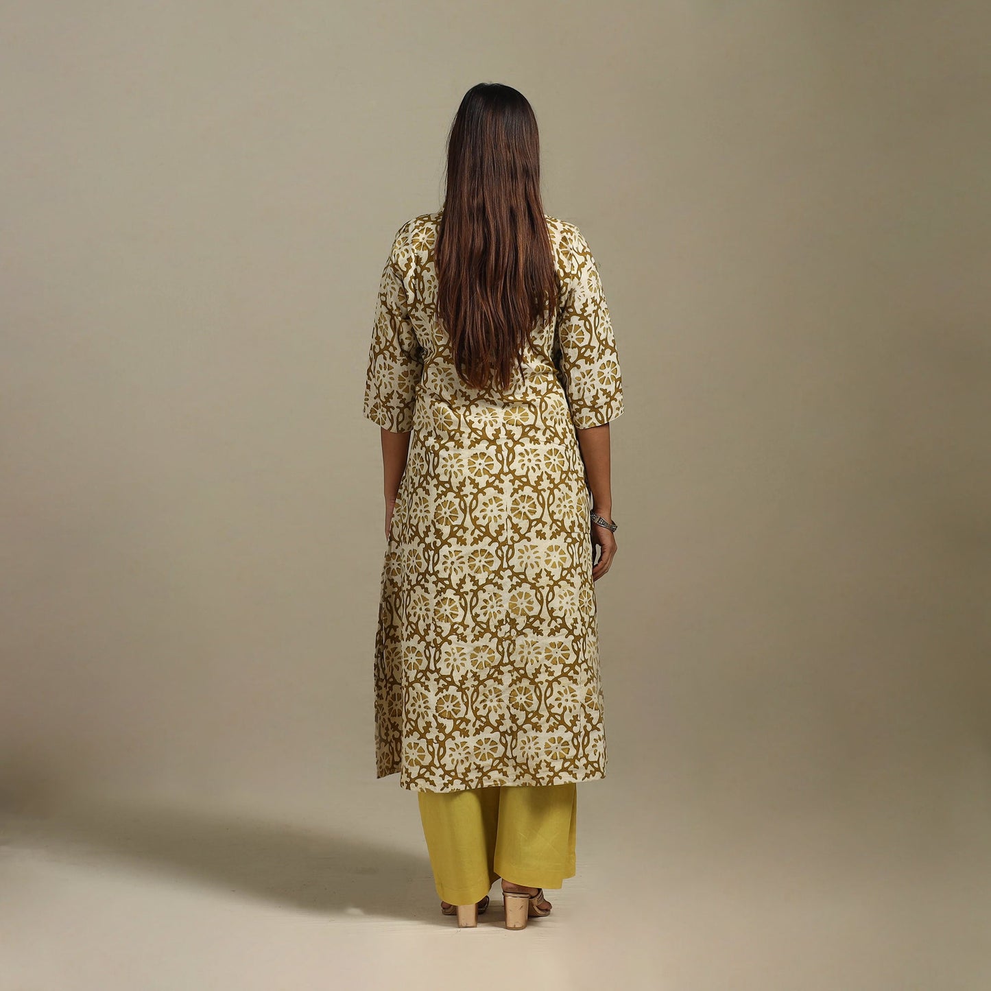 A-line cotton hand batik kurta for women 15 - handcrafted
