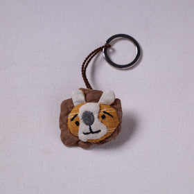 Brown Handcrafted Fab Artwork Keychain 