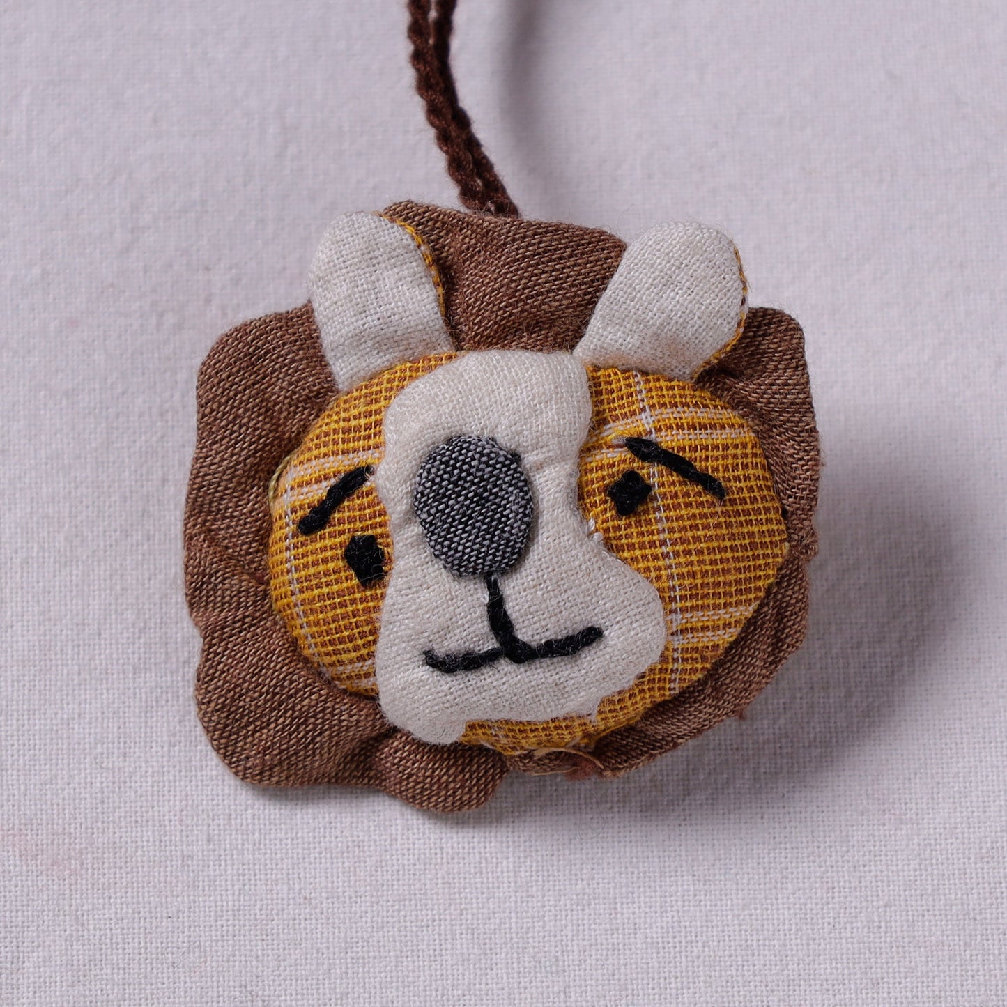 Brown Handcrafted Fab Artwork Keychain 