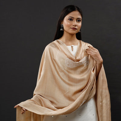  Lucknow Chikankari Heavy Hand Embroidery Silk Cotton Dupatta 