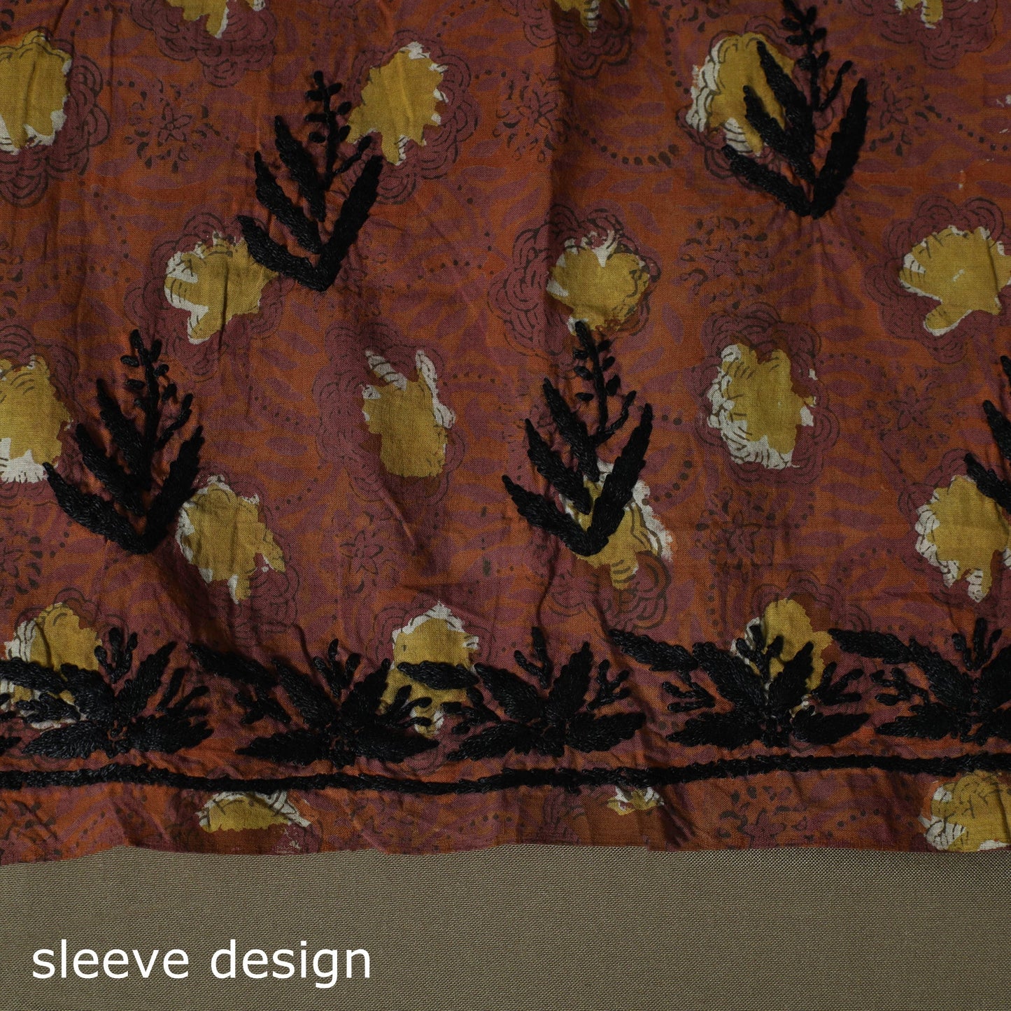 Lucknowi chikankari hand work bagru block print unstitched