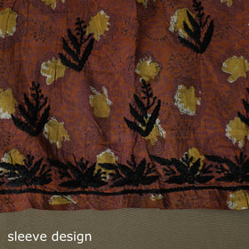 Lucknowi chikankari hand work bagru block print unstitched