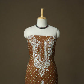 Lucknowi chikankari hand work bandhani unstitched kurta