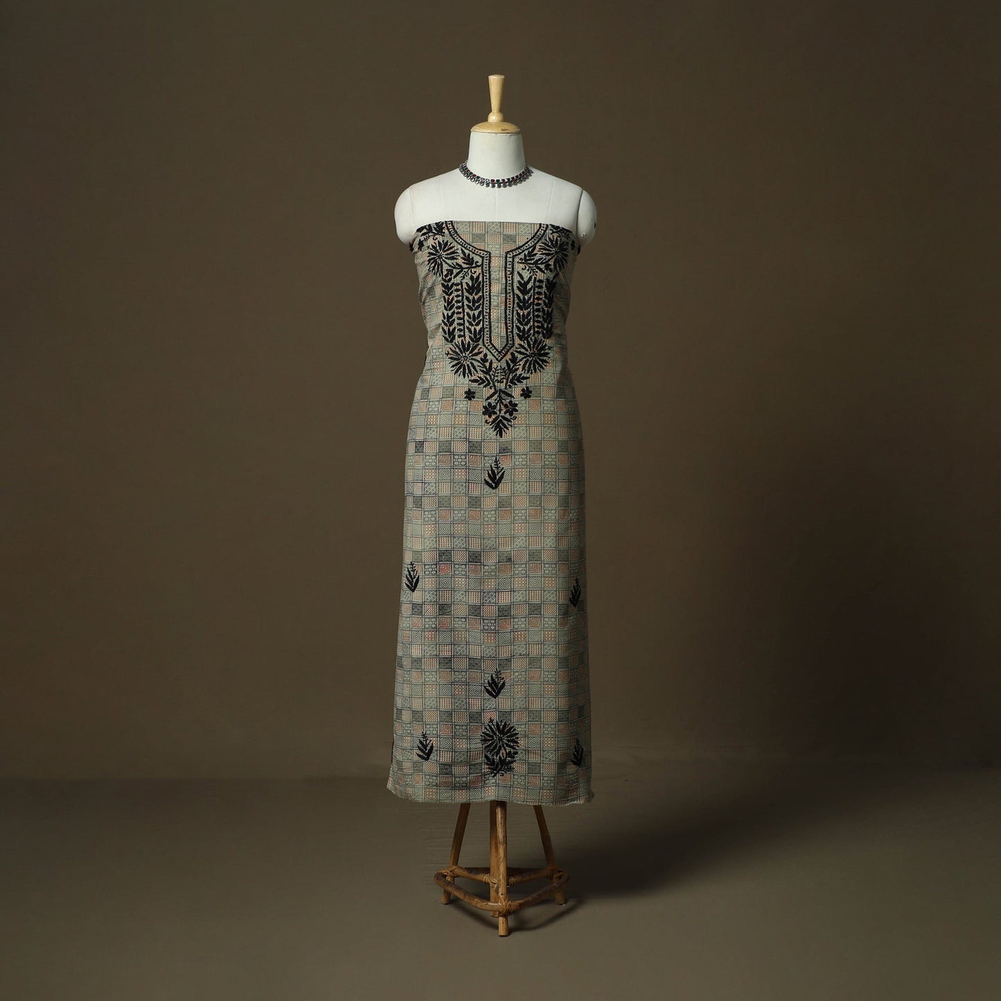 Lucknowi chikankari hand work kalamkari unstitched kurta