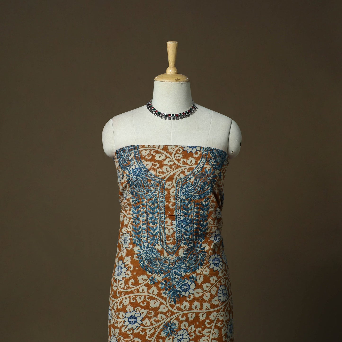 Lucknowi chikankari hand work kalamkari unstitched kurta