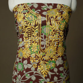 Lucknowi chikankari hand work kalamkari unstitched kurta