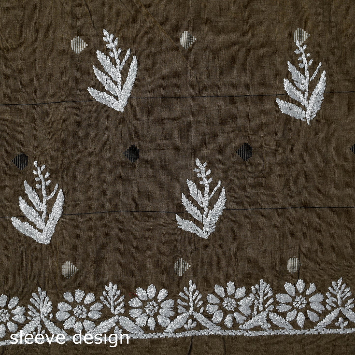 Black - lucknowi chikankari work jacquard unstitched kurta