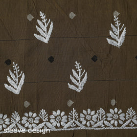 Black - lucknowi chikankari work jacquard unstitched kurta