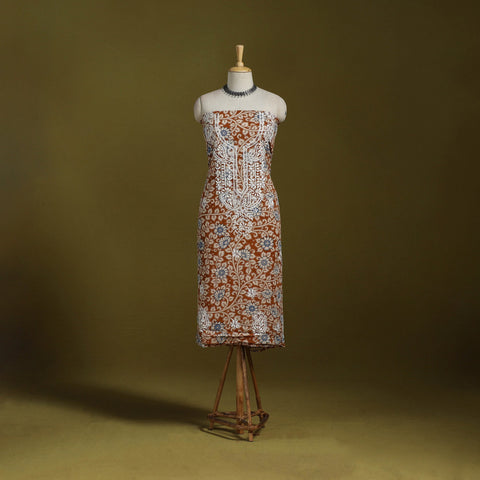 Lucknowi chikankari work kalamkari unstitched kurta