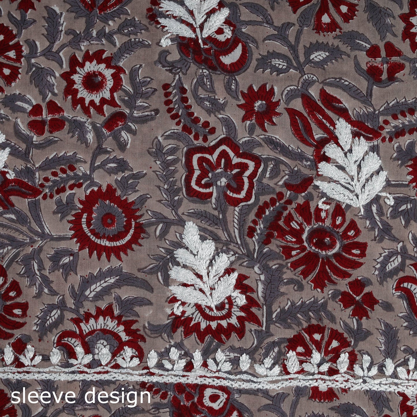 Lucknowi chikankari work sanganeri unstitched kurta