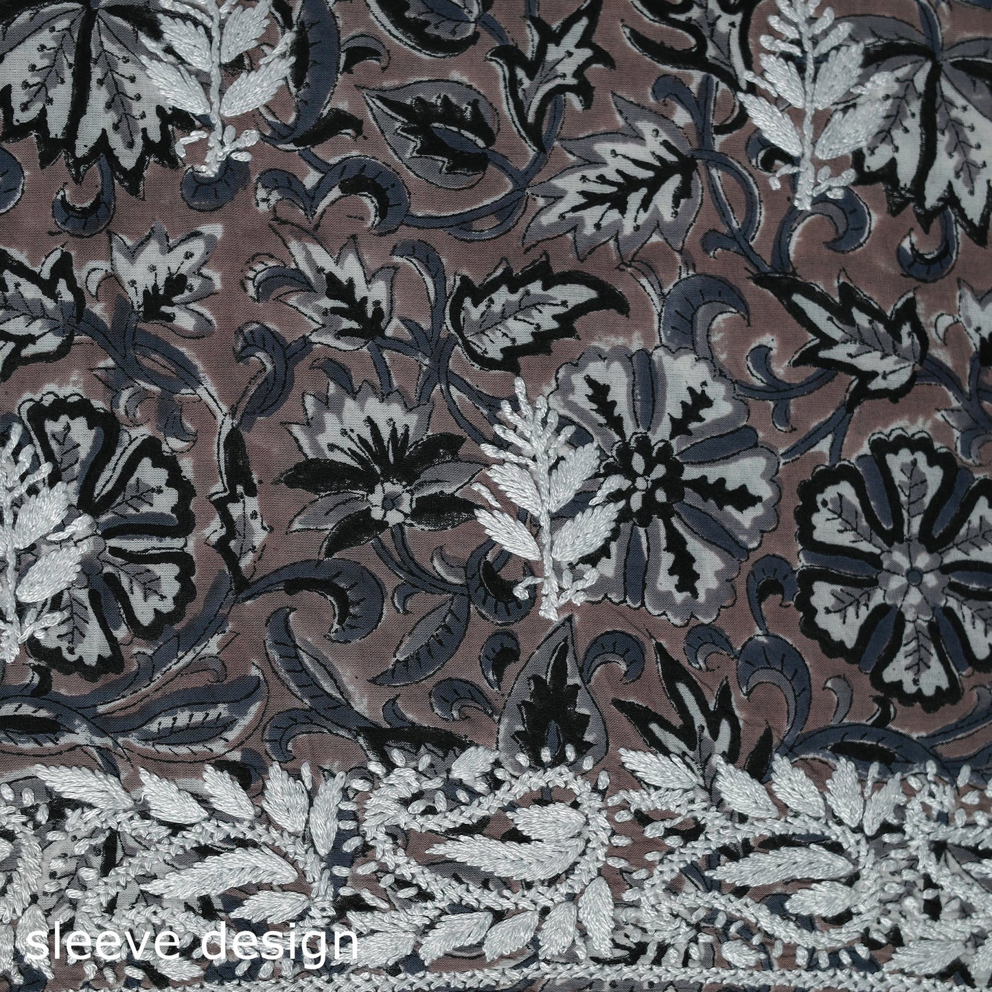 Lucknowi chikankari work sanganeri unstitched kurta