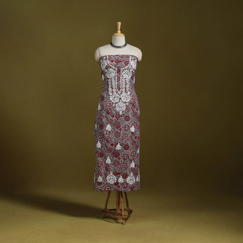 Lucknowi chikankari work sanganeri unstitched kurta