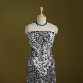 Lucknowi chikankari work sanganeri unstitched kurta