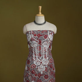 Lucknowi chikankari work sanganeri unstitched kurta