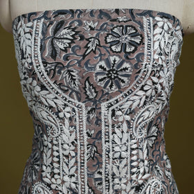 Lucknowi chikankari work sanganeri unstitched kurta