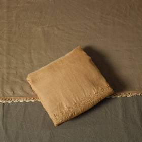 Brown - lucknowi hand embroidered cotton chikankari 3pc