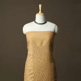 Brown - lucknowi hand embroidered cotton chikankari 3pc