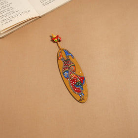 Madhubani handpainted wooden bookmark 28 - handcrafted