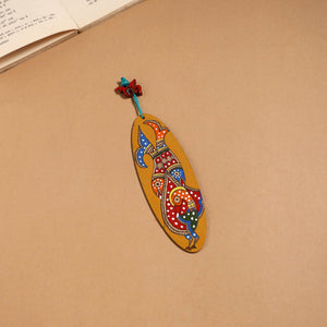 Multicolor - madhubani handpainted wooden bookmark 39