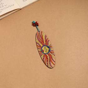 Multicolor - madhubani handpainted wooden bookmark 39