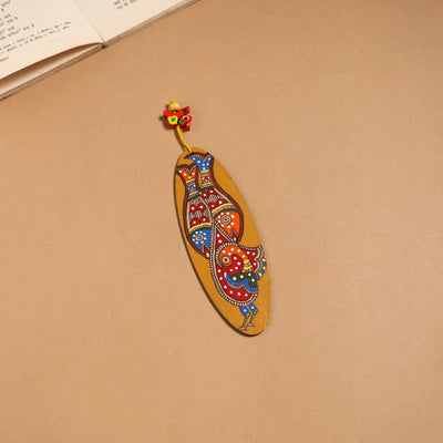 Multicolor - madhubani handpainted wooden bookmark 40