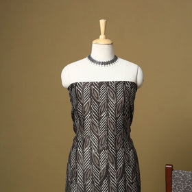 Brown - maheshwari silk bagru hand 3pc unstitched dress