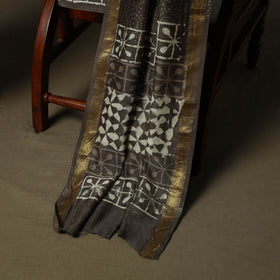 Maheshwari silk hand block bagru print 3pc unstitched dress