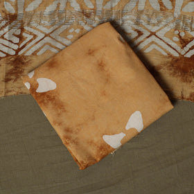 Maheshwari silk hand block bagru print 3pc unstitched dress