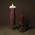 Maheshwari silk hand block bagru print 3pc unstitched dress