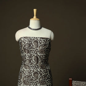 Maheshwari silk hand block bagru print 3pc unstitched dress