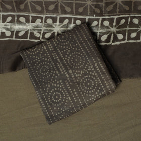 Maheshwari silk hand block bagru print 3pc unstitched dress
