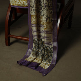 Maheshwari silk hand block bagru print 3pc unstitched dress