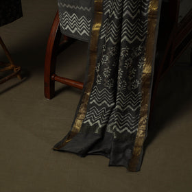 Maheshwari silk hand block bagru print 3pc unstitched dress