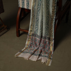 Maheshwari silk hand block sanganeri print 3pc unstitched