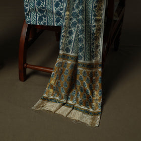 Maheshwari silk hand block sanganeri print 3pc unstitched