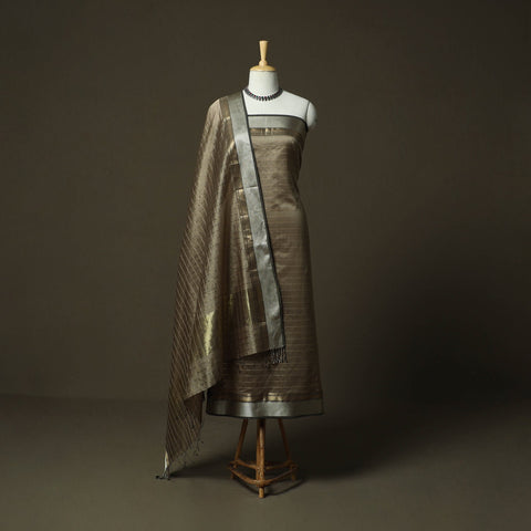 Maheshwari silk handloom zari stripes 2pc unstitched dress