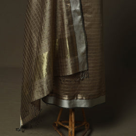 Maheshwari silk handloom zari stripes 2pc unstitched dress