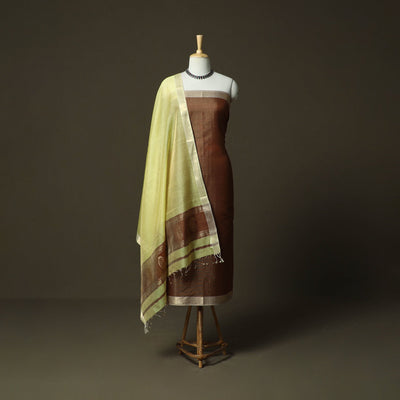 Maheshwari silk tissue zari handloom 2pc unstitched dress