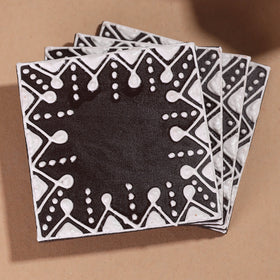  Mandana Art Handpainted Paper Mache Coasters 