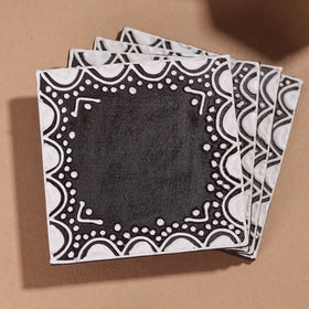  Mandana Art Handpainted Paper Mache Coasters 