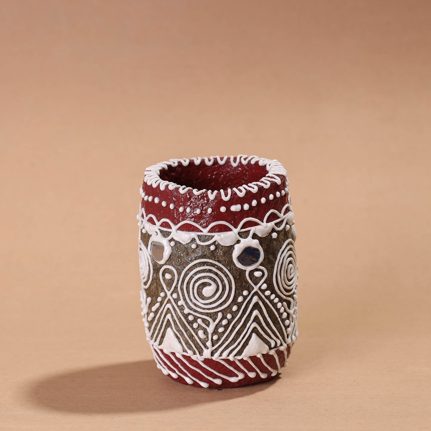  Mandana Art Handpainted Paper Mache Pen Stand 